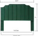 Jade Velvet Tufted Queen Upholstered Headboard, Modern Vertical Channel Design California Queen/Full Headboard with Stepped Silhouette Top Edge,Jade