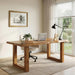 Solid Wood Home Office Desk, 63" Live Edge Executive Desk