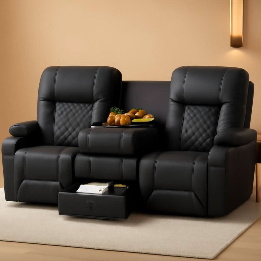Three Seat Recliner Sofa With Flip Backrest USB Ports — ShipItFurniture