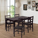 | 5-Piece Solid Wood Dining Table Set for 4 | Brown | Pine Kitchen Table with Upholstered Chairs | Space-Saving Design | Smooth Easy-To-Clean Surface | for Dining Room, Apartment, Restaurant