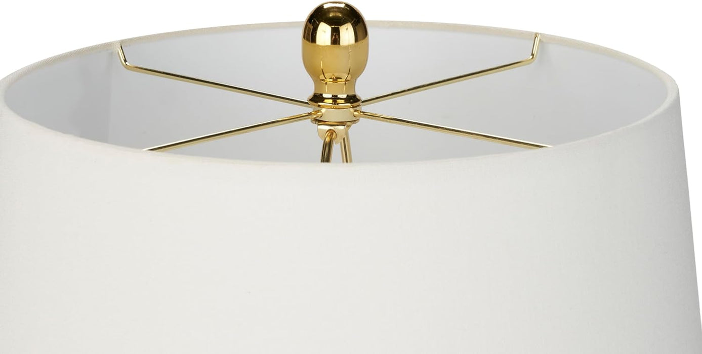 Home 23" Olive Green Ceramic Pot Table Lamp for Bedroom, Living Room, Dining Office, with White Tapered Drum Shade
