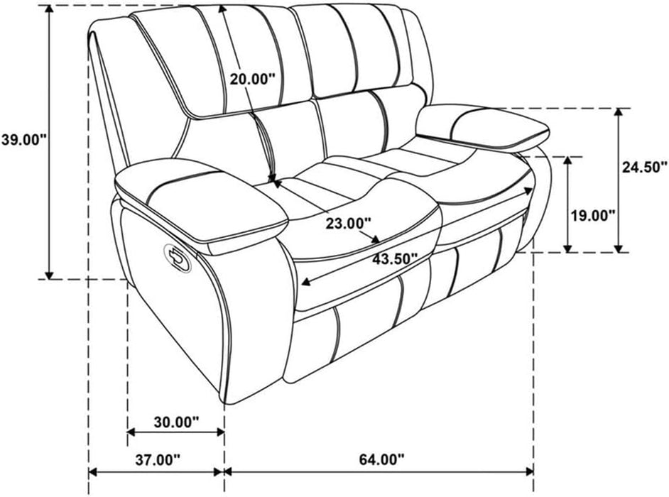 Red Faux Leather Reclining Loveseat