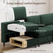 Green Modular Sectional Sofa Featuring Deep Storage