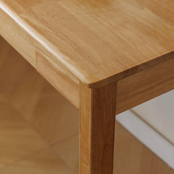 Solid Wood Desk with Drawer (Wood Color, 47.2Inch)