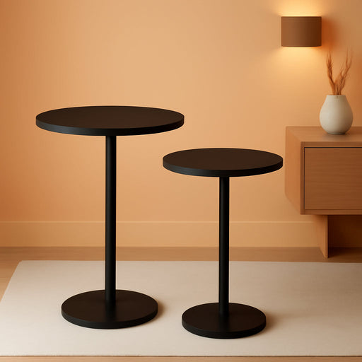 Round Counterheight Bar Table Set Industrial Black
