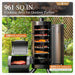 Heavy-Duty Vertical Offset Charcoal Smoker Extra Large Outdoor BBQ Gill with Offset Smoker, 961 SQ.IN. Cooking Area with Warming Tray,Push-Out Ash Tray for Event Gathering, Black