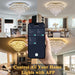 24Inch Gold LuxCrystalLED Remote Flush Mount Light