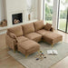 Khaki OneHundredInch U Shaped Chenille Luxurious Couch
