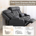 Zero Wall Hugger Power Reclining Sofa with Adjustable Headrest, Electric Reclining Couch with Drop-Down Table,Outlets, Power Loveseat Recliner Sofa for Living Room (Gray, 3 Seat)