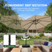 10FT Outdoor Patio Umbrella with Base Included, Heavy-Duty Frame Cantilever Offset Umbrella with 360° Rotation & Infinite Tilt, Uv-Resistant Water-Repellent Shade for Patio, Poolside, Backyard, Beige