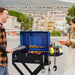 BBQ Wood Pellet Grill Smoker with Foldable Cart, Meat Probe, 2 Tiers Cooking Area, Portable Smoking Grilling Stove for Outdoor Patio Cooking, RV Camping Tailgating, Blue GS342