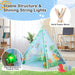 Teepee Tent for Kids, Toddlers Dinosaur Play Tent with LED String Lights, Foldable Children Teepee Tent Toy W/Storage Bag, Indoor Outdoor Pretend Playhouse Gift for Boys Girls Ages 3+
