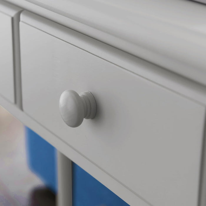 Coastal Console Table, Solid Wood, 2 Storage Drawers, Bottom Display Shelf, Narrow Depth, Easy-Assembly, for Living Room/Hallway, Orchid White, 30.0 In. W X 11.0 In. D X 28.0 In. H, 2027-WT