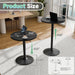Bistro Pub Table Height Adjustable round 23.6 Inch Bar Table, 360°Swivel Cocktail Table for Dining Room, Party, Café (1, Black)