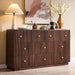 Fluted 8 Drawers Dresser for Bedroom, 55" W Modern Dressers & Chest of Drawers with Metal Handle, Wood Closet Clothes Storage Organizer,Storage Dressers Organizer for Hally/Living Room, Natural