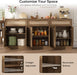 70" Rattan Sideboard Buffet Cabinet, Large Credenza Storage Cabinet