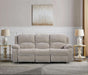 Soft Microfiber Reclining Sofa Set, Drop down Table, Cupholder Console, Living Room Set, Sofa Loveseat Glider Chair 8018M (Light Grey, Sofa+Loveseat)
