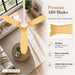 60" Ceiling Fan with Light, Oak Wood-Look ABS Plastic Blades