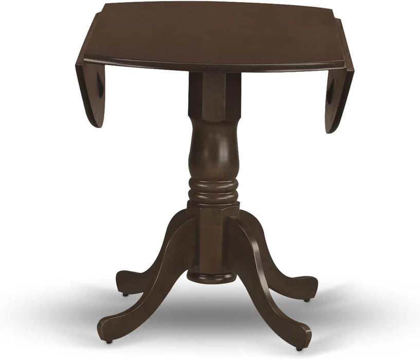 DLT-ESP-TP Dublin Modern Kitchen Table - a round Dining Table Top with Dropleaf & Pedestal Base, 42X42 Inch, Espresso