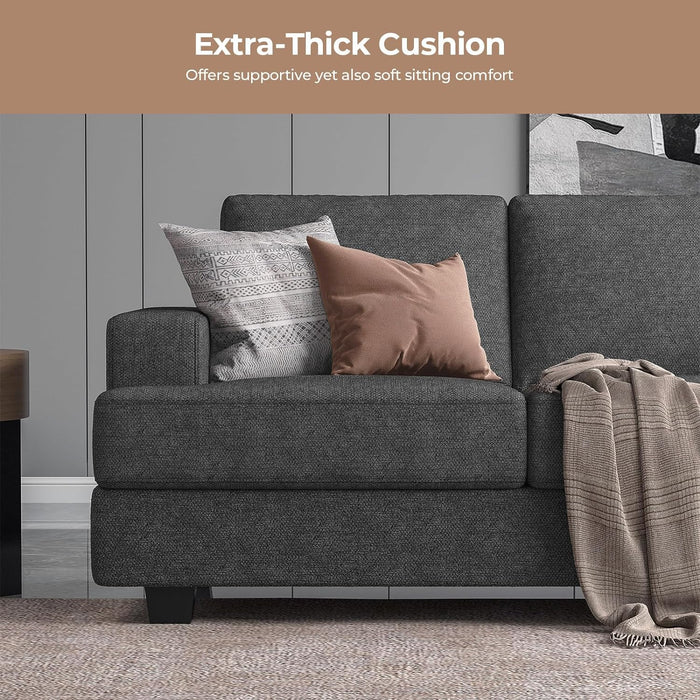 Oversized Gray Sofa with Extra Deep Seats