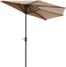 Half Umbrella Outdoor Patio Shade, Beige, 9Ft