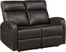 Manual Reclining Loveseat, Faux Leather Loveseat Recliner, Wall Hugger, Track Arms, Magazine Pockets, Manual Dual Recliners for Living Room/Office/Apartment, Easy Assembly, Espresso