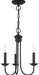 Blackened Steel Three Light Chandelier Living Room