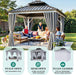 10X10FT Gazebo Patios Hard Top Outdoor Double Roof Canopy Aluminum Frame Metal Top Garden Gazebo with Curtains Netting for Backyards Decks Lawns, White