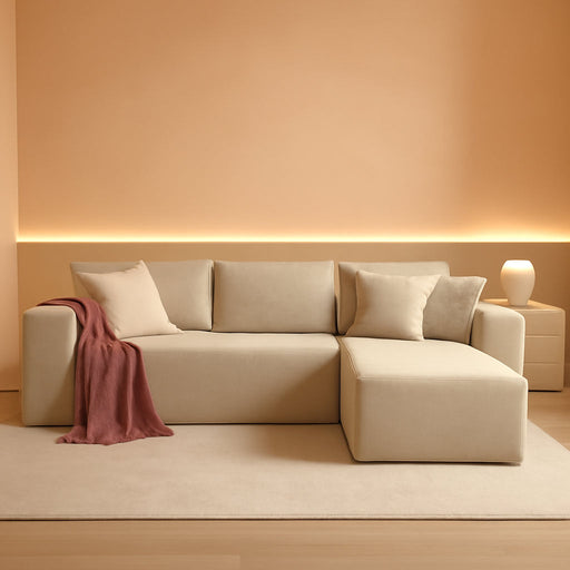 106 Inch Cloud Sectional Sofa Beige ContemporarySofa