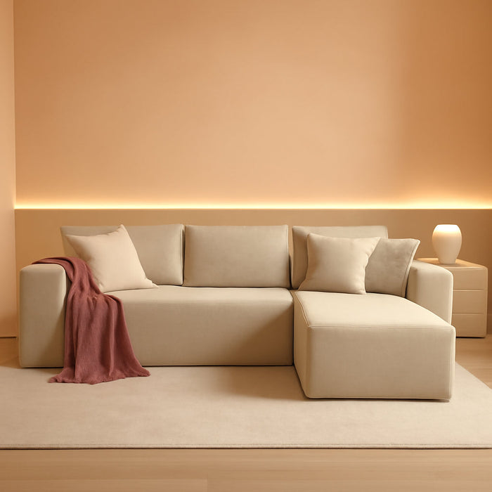 106 Inch Cloud Sectional Sofa Beige ContemporarySofa