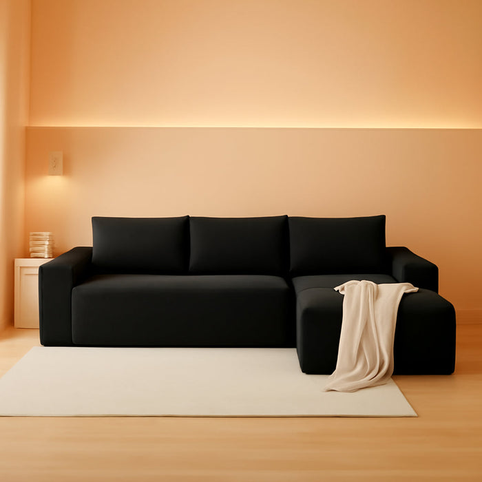 96 Inch Cloud Contemporary Sectional Sofa Charcoal
