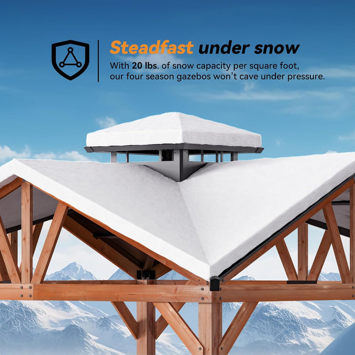 Cedar Wood Gazebo 12x12 Weatherproof Exterior Durability
