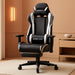 Gaming Chair with Footrest, Ergonomic Computer Game Desk Chair, Reclining Gamer Chair Seat Height Adjustment, Swivel Rocker with Headrest and Lumbar (White)