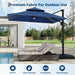 10 Ft Solar Lights Cantilever Patio Umbrella with Base Included, 360° Rotation Offset Umbrella, Easy Crank & Tilt Adjustment, UV Protection for Backyard, Poolside, Deck -Navy Blue