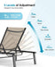 Foldable Outdoor Lounge Chair, No Assembly Patio Chaise Lounge Outdoor with 5-Positions, Aluminum Pool Lounge Chair with Portable Design for Pool, Beach, Deck, Backyard, Khaki