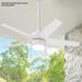 Mena 44 In. LED Indoor/Outdoor Matte White Ceiling Fan with Light Kit and Reversible Blades Included