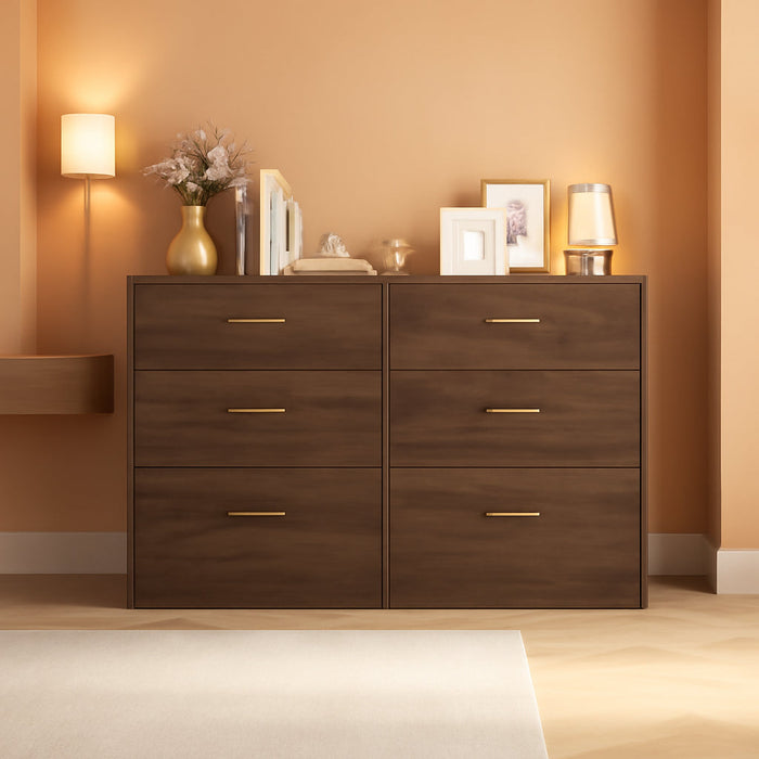 6-Drawer Dresser, Chest of Drawers, 46.9 X 15.8 X 30.7 Inches