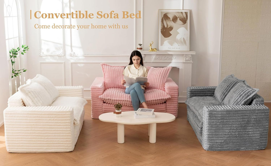 Dark Grey Interconvertible Sleeper Sofa Bed Cushions