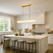 Gold Alabaster Linear Chandelier,40In,3000K