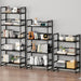 All Black Folding Bookshelf Five Tier Organization