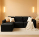 106 Inch Modular Sectional Sofa Black Contemporary