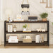 Console Table for Entryway, Modern Entry Table with 3 Tier Shelves, Couch Tables behind Sofa for Living Room (55 Inch, Dark Walnut)