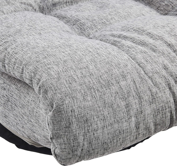 Swivel Foam Lounge Chair with Headrest, Floor-Compatible, Adjustable, Gaming, 26.3D X 23.5W X 13.7H In, Grey