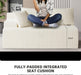 Beige 96 Inch Modular Sectional Sofa PlushCorduroy
