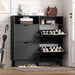 Matte Black UltraSlim Shoe Storage Cabinet Drawers