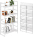 Vintage Multifunctional Folding Bookshelf, No-Assembly Plant Stand Storage Rack Shelves for Home Office (All White, 4-Tier)
