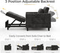 Black Upholstered Sleeper Chair Pull Out Bed For Small Rooms