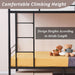 Black Bunk Bed Twin over Twin, Metal Bunk Bed with Built-In Ladder and Safety Guardrail, Space-Saving Twin Bunk Beds for Kids, Teens & Adults, No Box Spring
