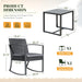 PP Patio Furniture Set 3 Piece All Weather Outdoor Rocking Chairs with Cushions and Coffee Table for Bistro Balcony Porch (Gray)