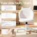 Vanity Chair with Cat Back,Armless Small Office Desk Chair,White